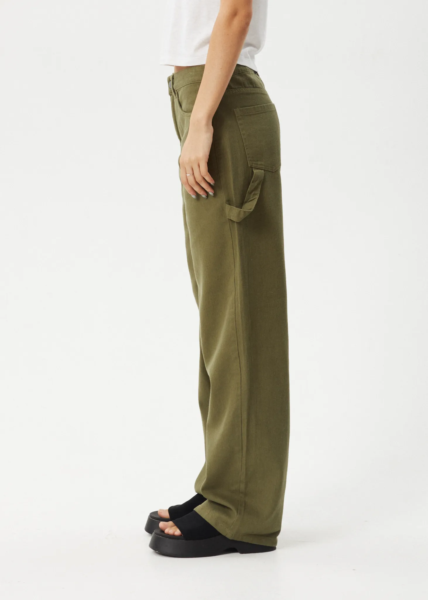 AFENDS Womens Roads - Carpenter Pants - Military