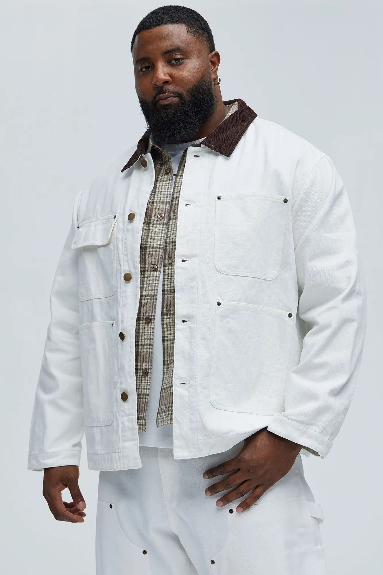 Alexander Utility Canvas Chore Jacket - White