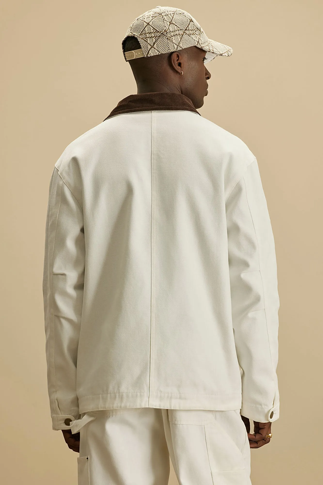 Alexander Utility Canvas Chore Jacket - White