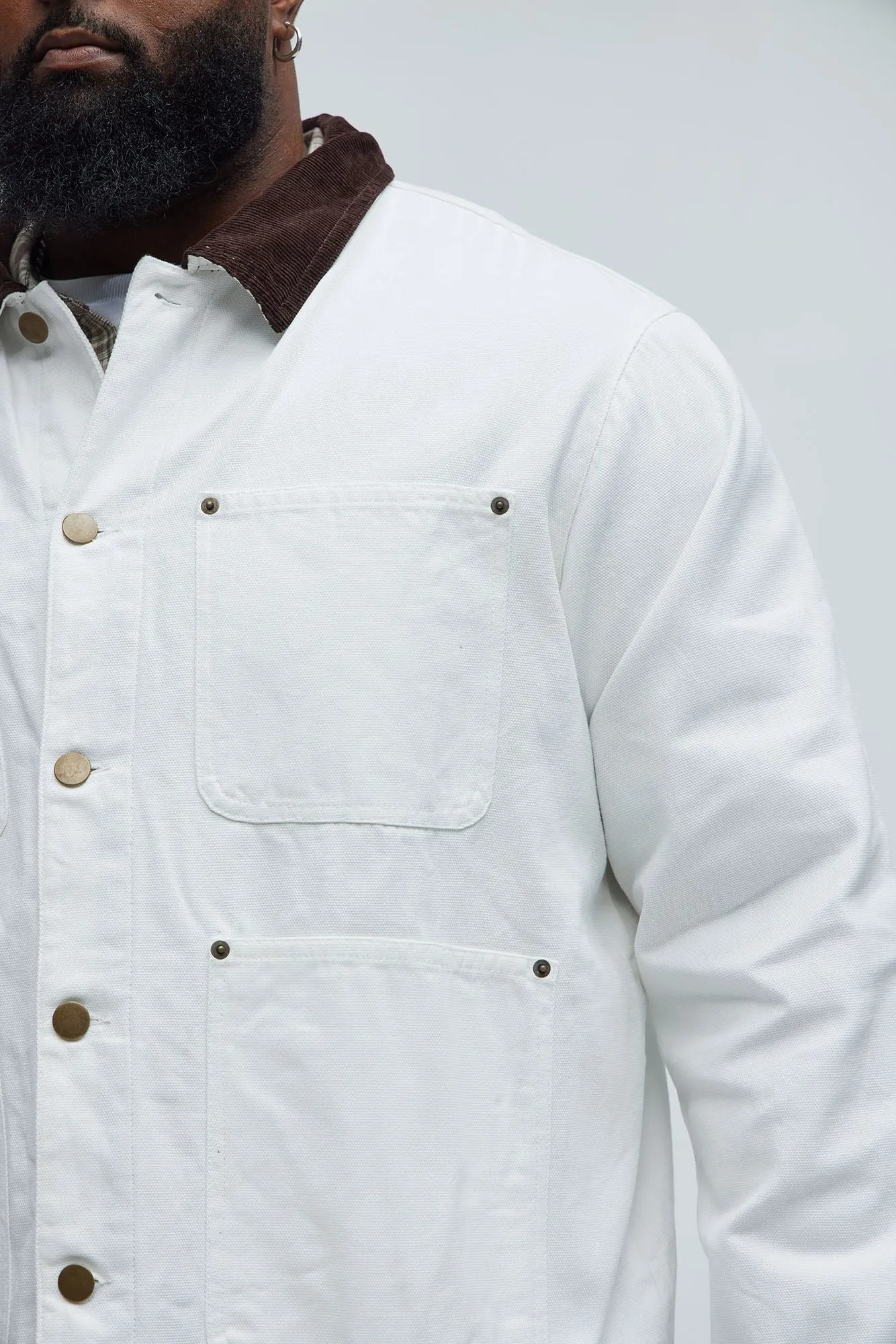 Alexander Utility Canvas Chore Jacket - White