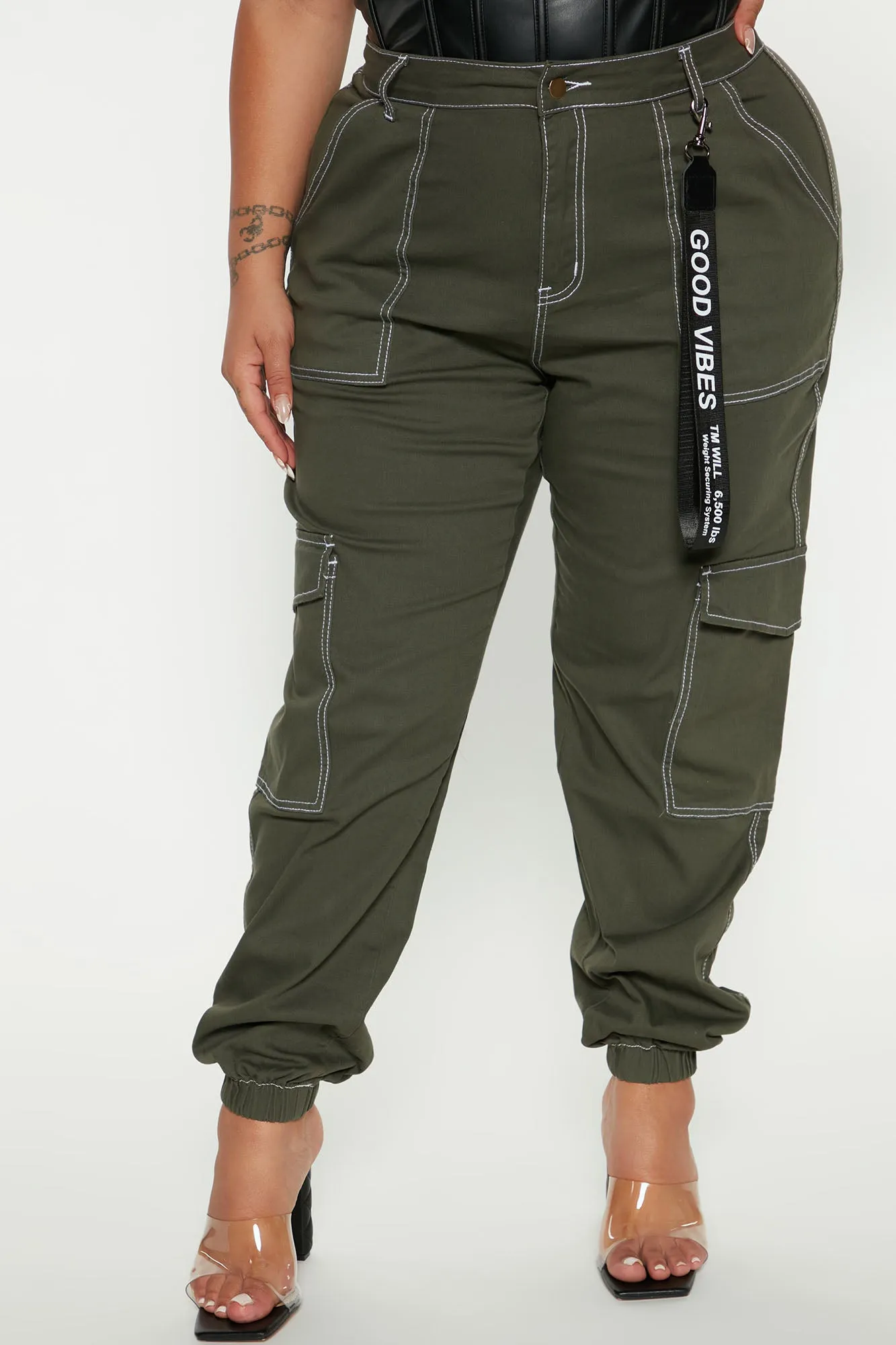 Always Good Vibes Cargo Pants 30 - Olive