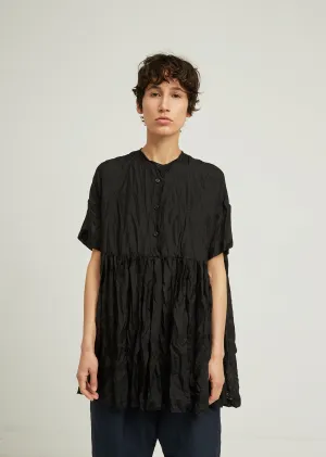 Bebe Silk Crinkle Pleated Shirt