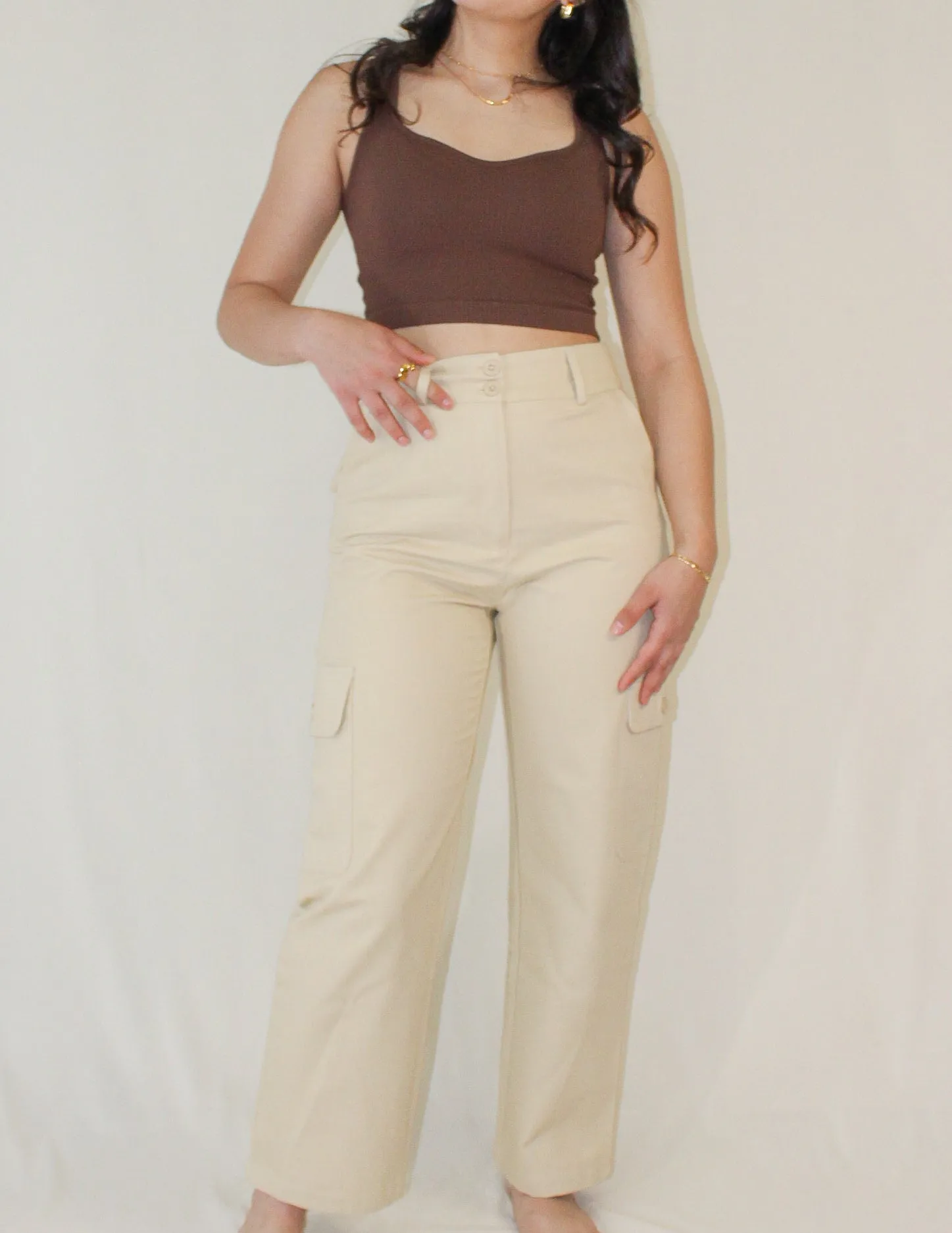 Beige Cargo Pants