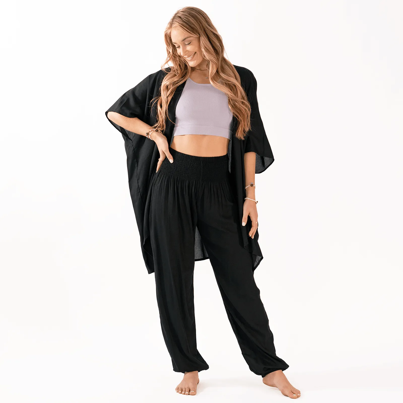 Black Harem Pants Lounge Set