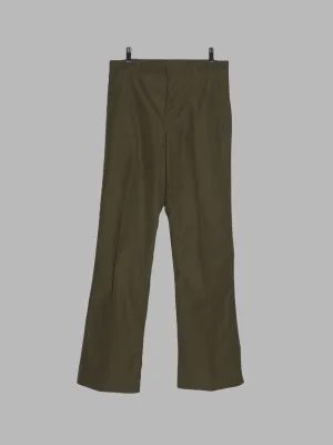 Christophe Lemaire khaki cotton-nylon straight leg trousers - 3 S M