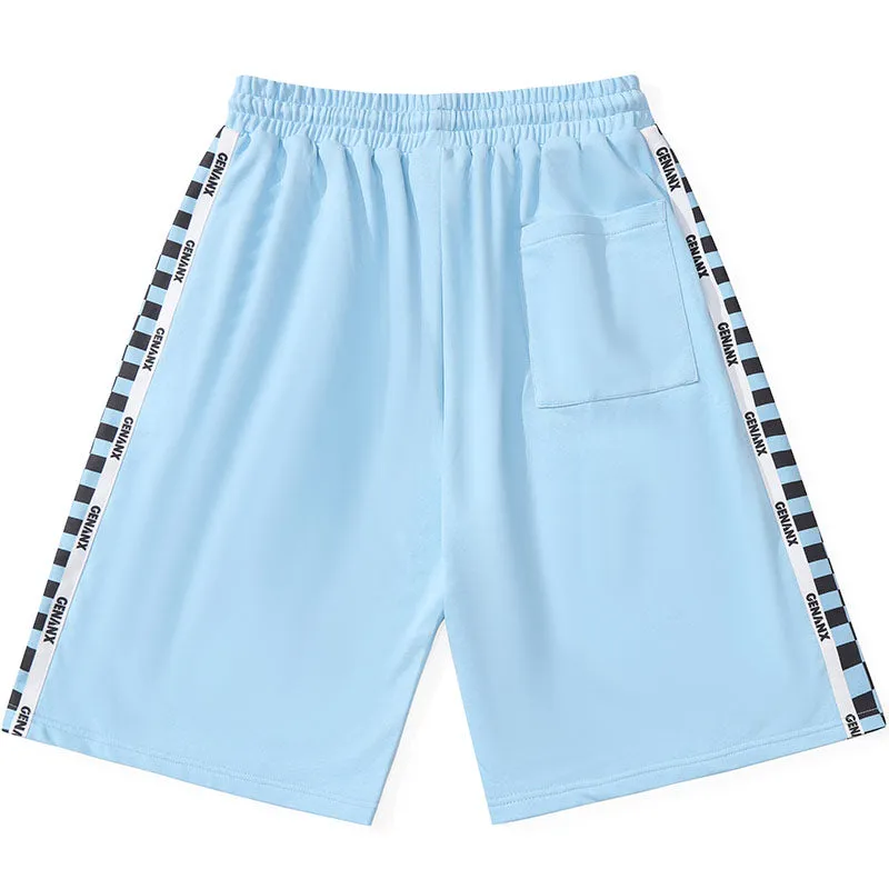 Color Block Checkerboard Print Casual Sporty Shorts