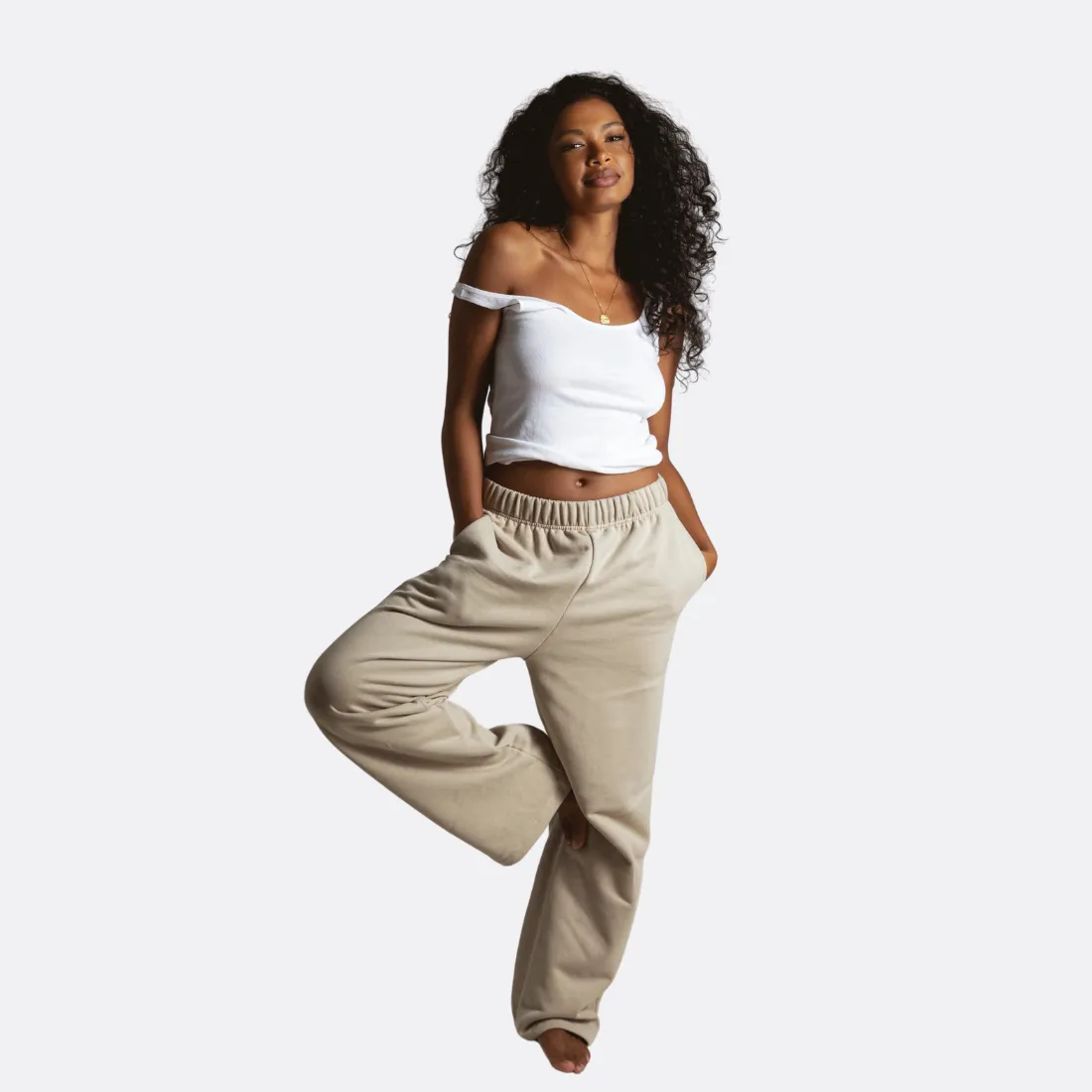 Comfort Zone Tracksuit Pants - Taupe