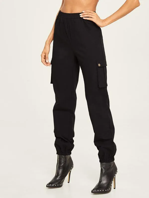 Elastic Waist and Hem Utility Pants