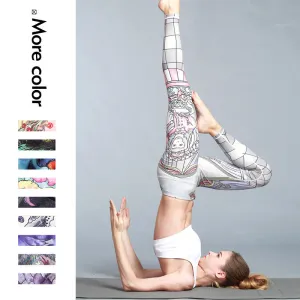 European and American outdoor sports pants dance yoga pants printed yoga pants