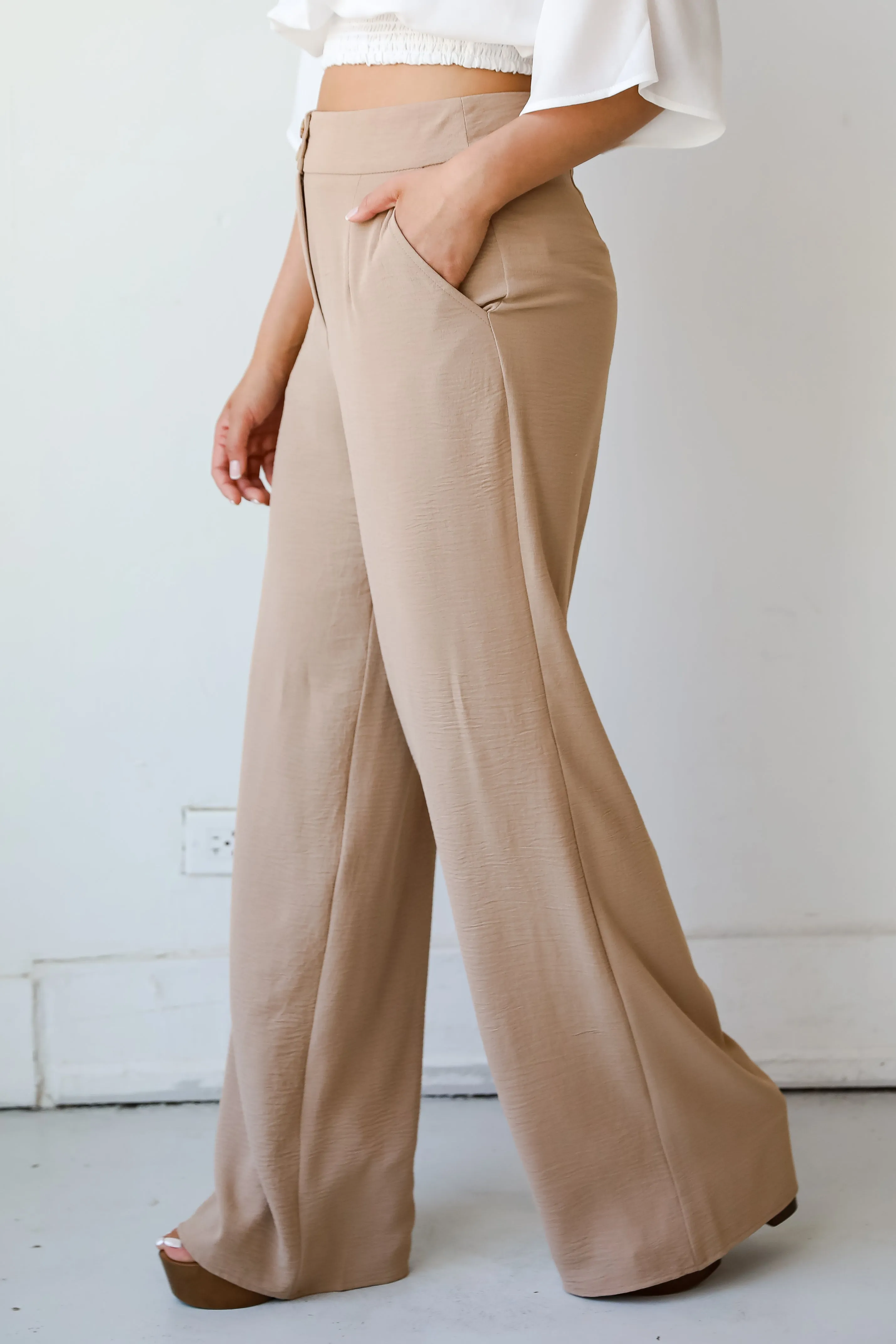 FINAL SALE - Effortless Intention Mocha Trouser Pants