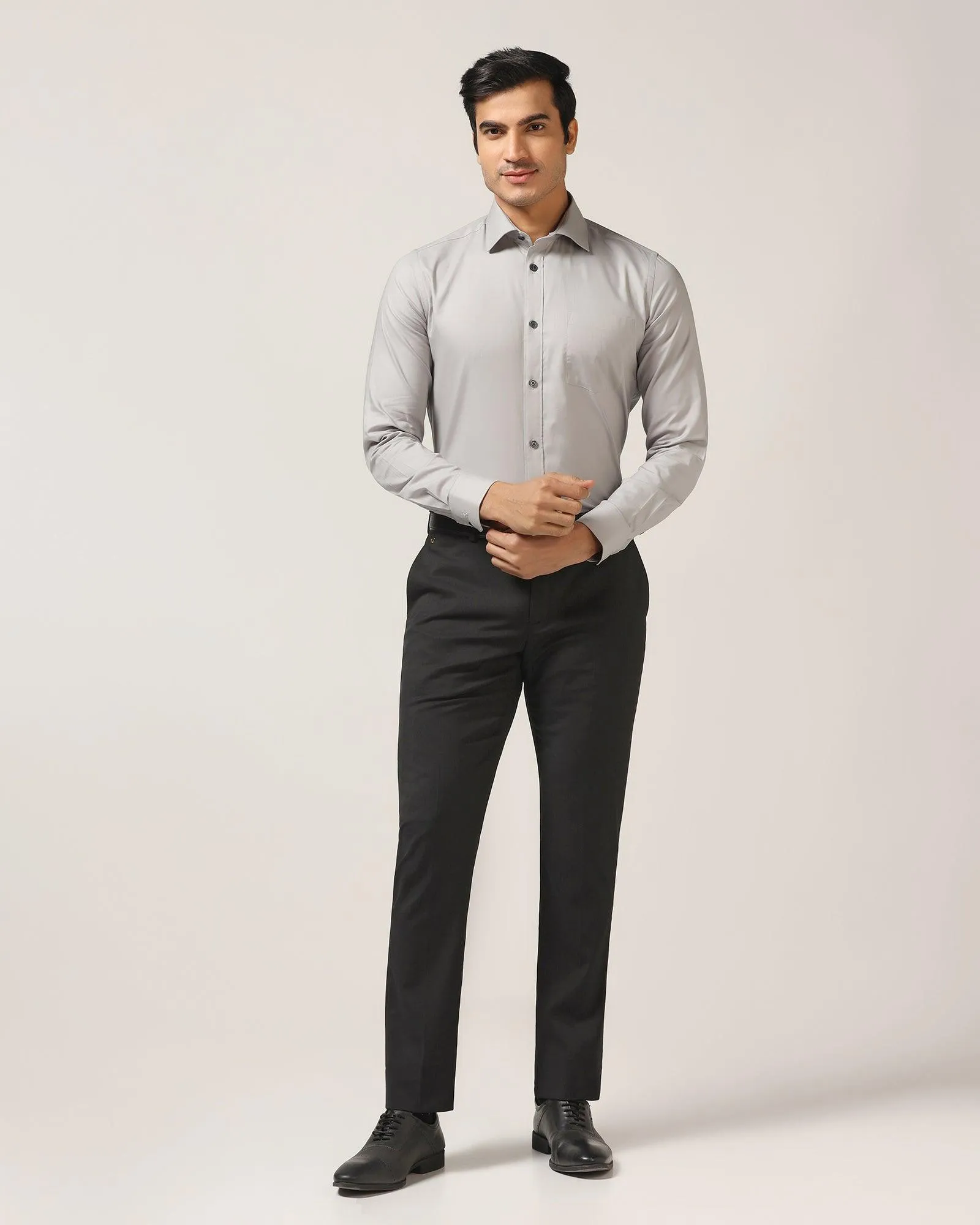 Formal Grey Solid Shirt - Retro