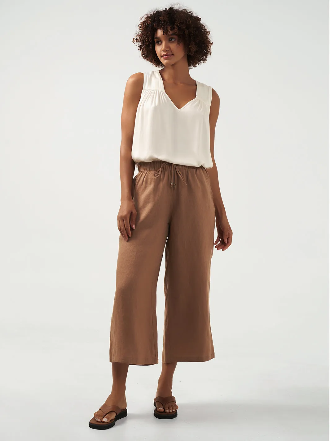 Gaia 7/8 Linen Pants Desert Sand