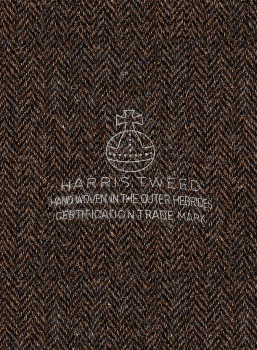 Harris Tweed Dark Brown Herringbone Suit