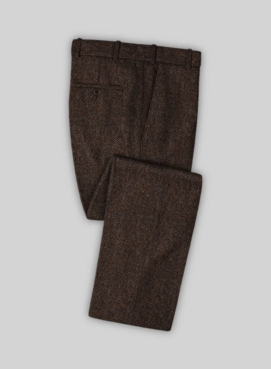 Harris Tweed Dark Brown Herringbone Suit