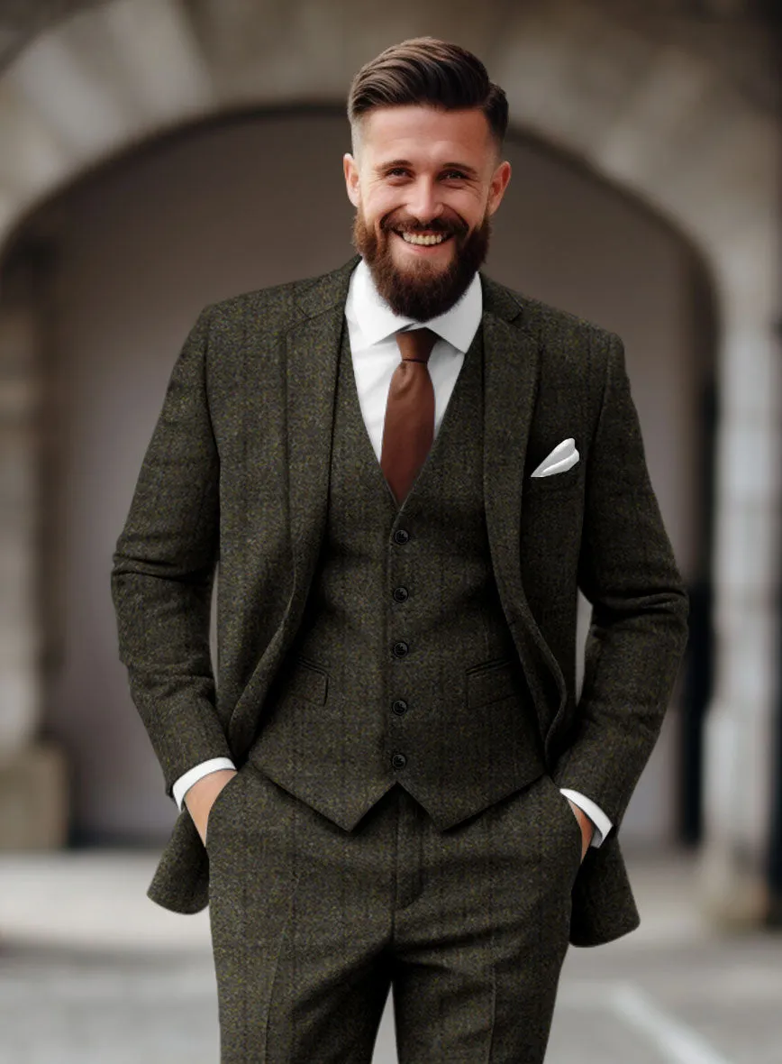 Harris Tweed Dark Green Check Suit