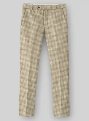 Highlander Heavy Beige Houndstooth Tweed Pants