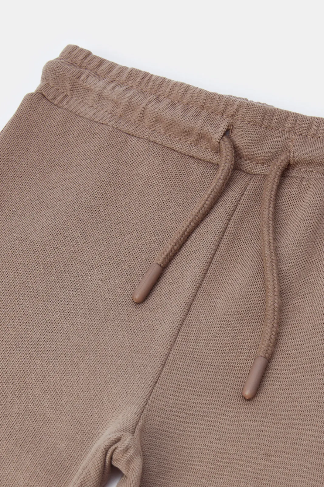 Infant Boys Beige Solid Active Pants