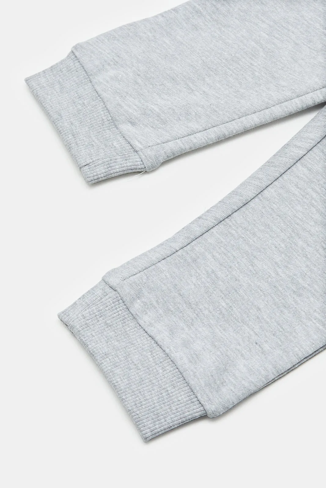 Infant Boys Grey Mélange Plain Active Pants