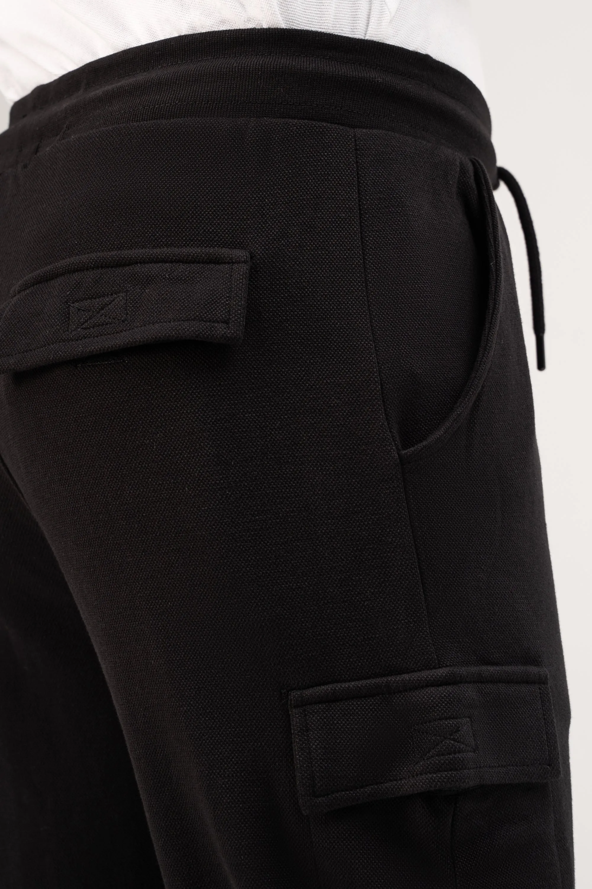 INTERLOCK CARGO TROUSER BLACK