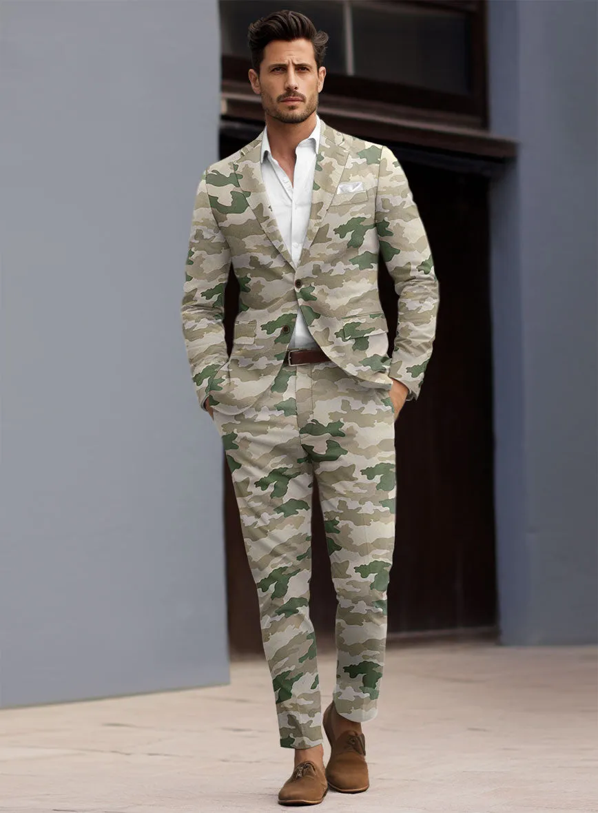 Italian Cotton Santoro Camo Suit