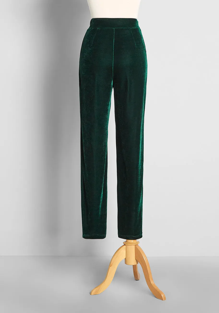 Keen For Green Velvet Skinny Pants