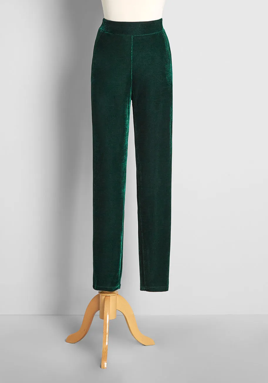 Keen For Green Velvet Skinny Pants