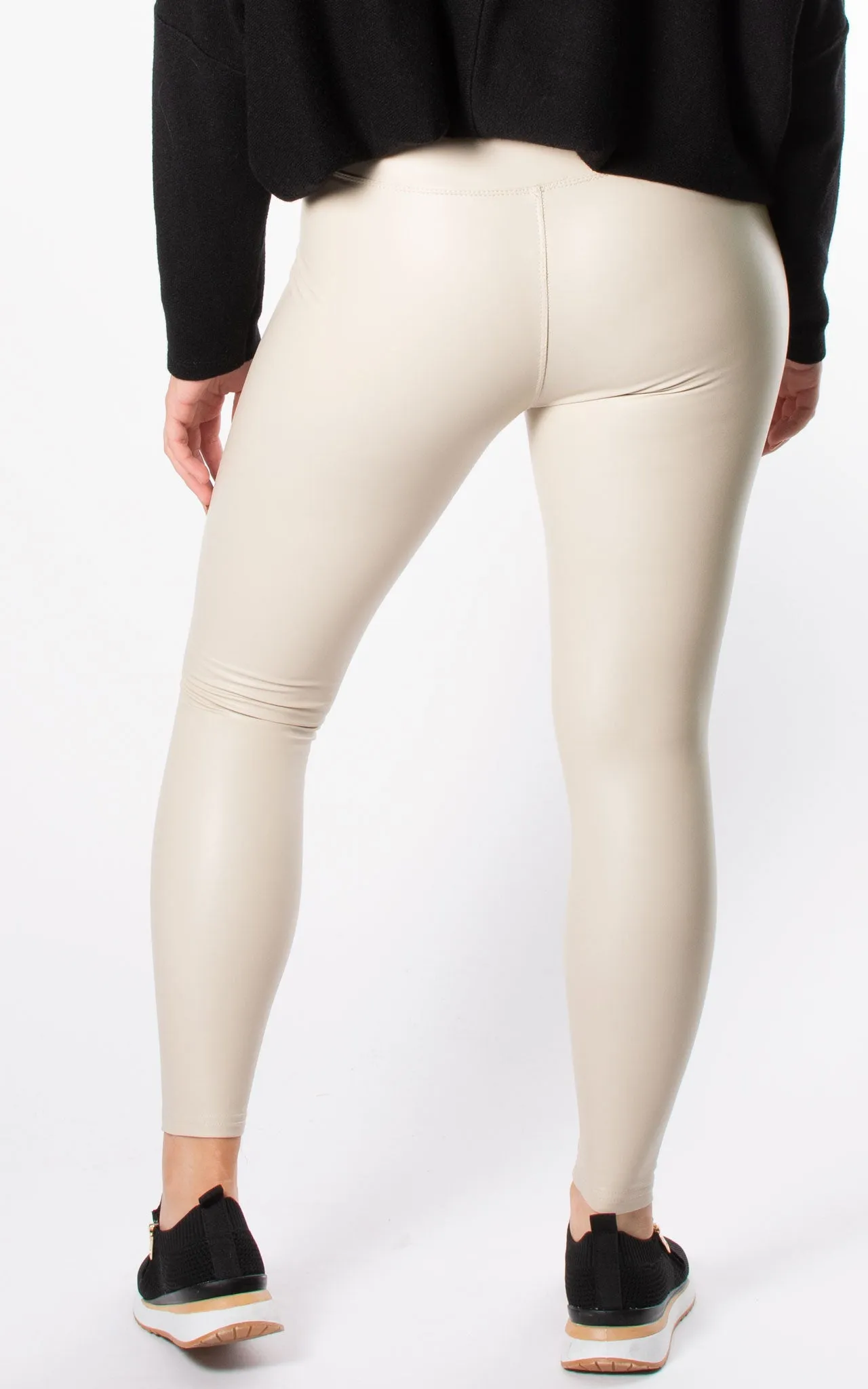 Leggings | Leather Look | Cream