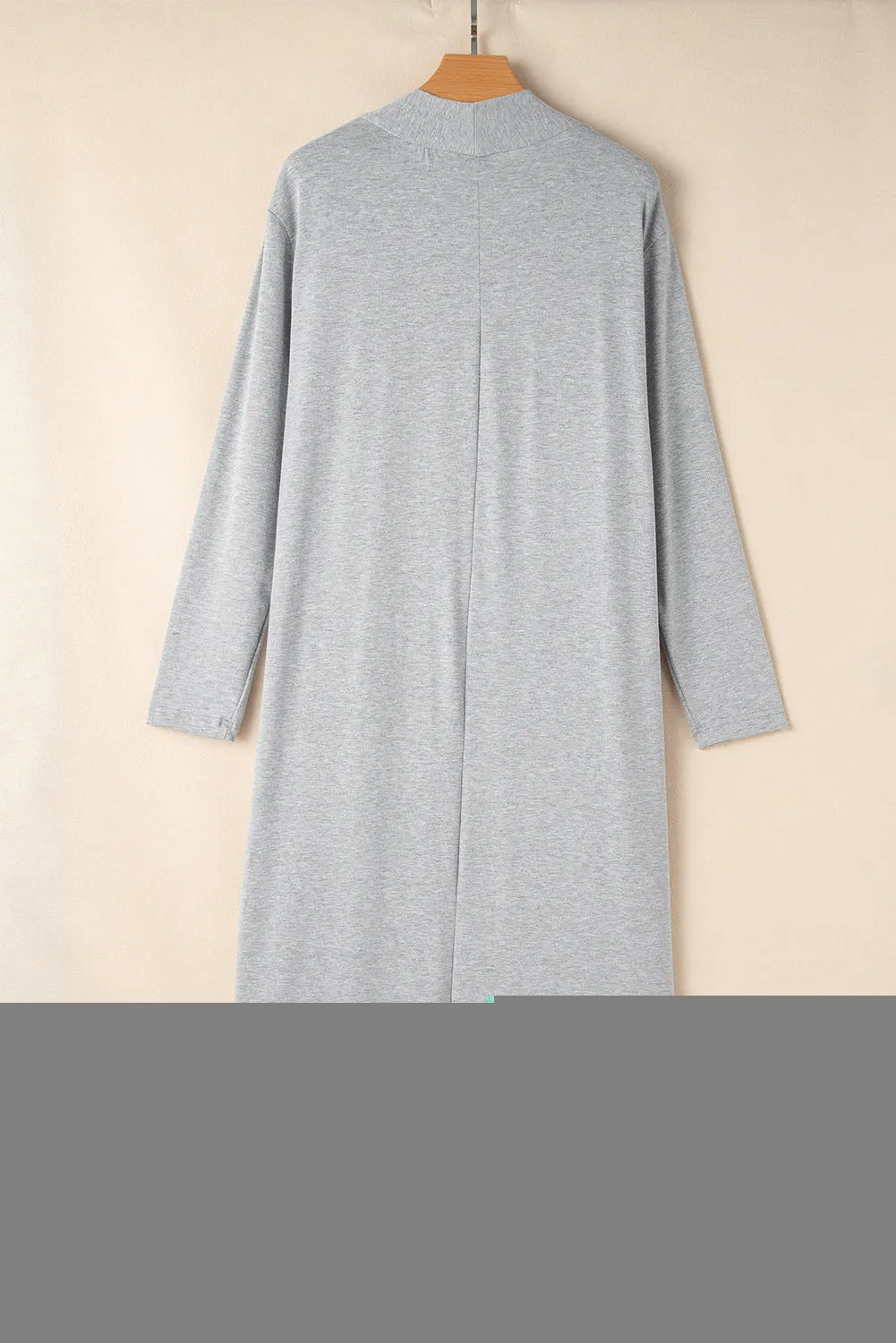 Light Grey Split Long Cardigan and Skinny Pants Lounge Set