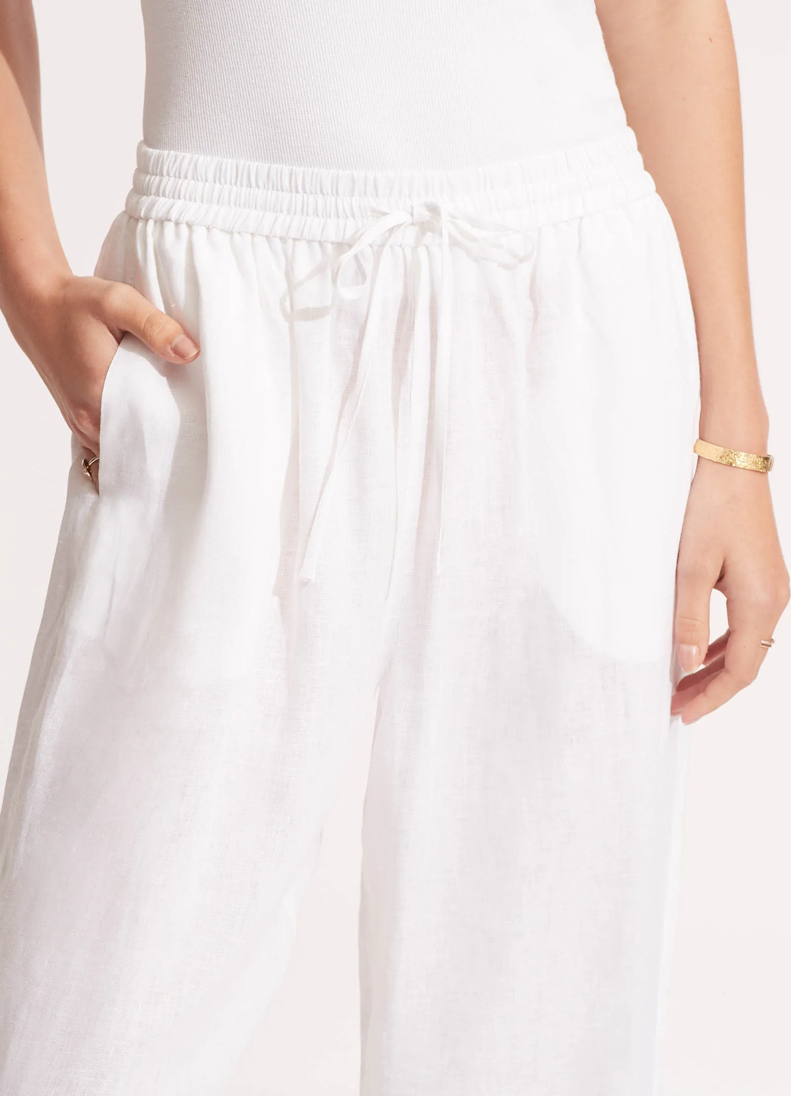 Linen Pant - White