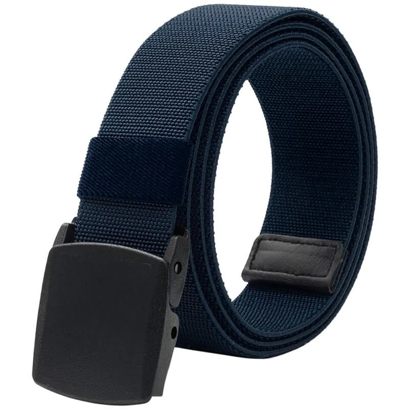 Men's Elastic Stretch Belts with Plastic Buckle for Work Sports, Easy Trim to Fit 27- 46" Waist