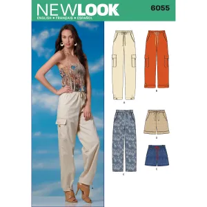 Misses' Pants & Shorts - New Look Sewing Pattern N6055