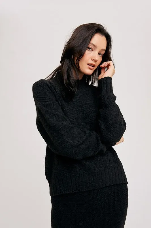 Mock Neck Pullover Sweater Top