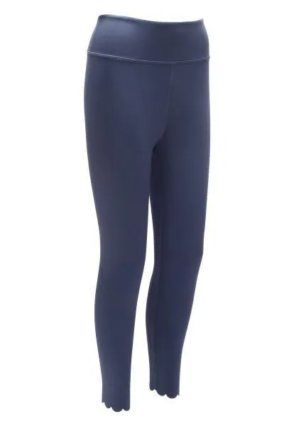 Moody Blue Scalloped Leg 7/8 Yoga Pants