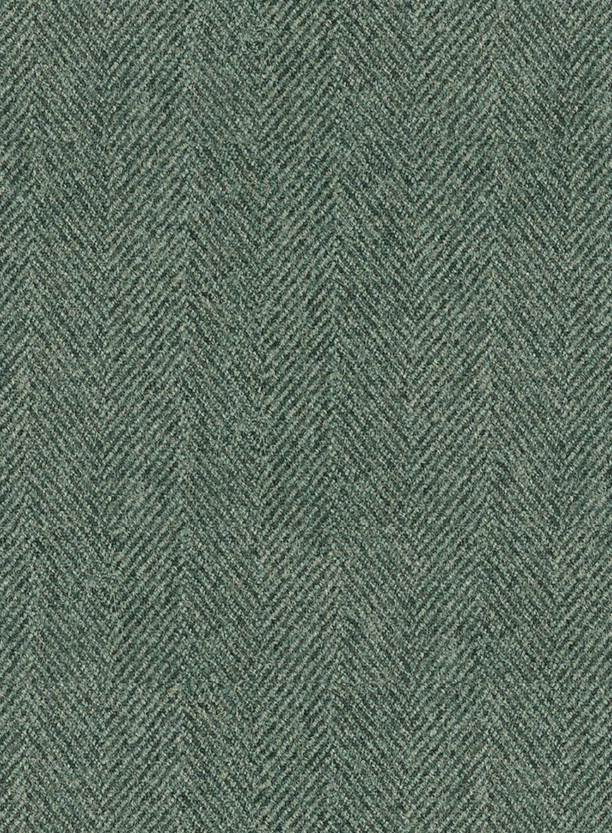 Naples Wide Herringbone Sage Green Tweed Suit