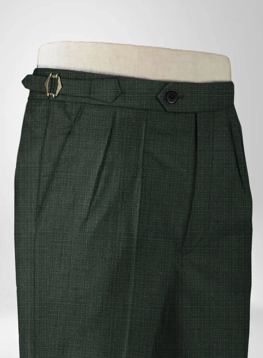 Napolean Bob Weave Green Wool Highland Trousers