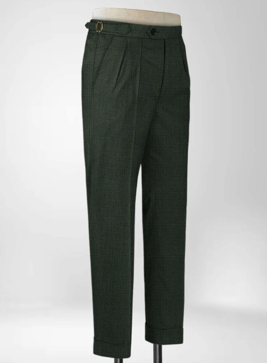 Napolean Bob Weave Green Wool Highland Trousers