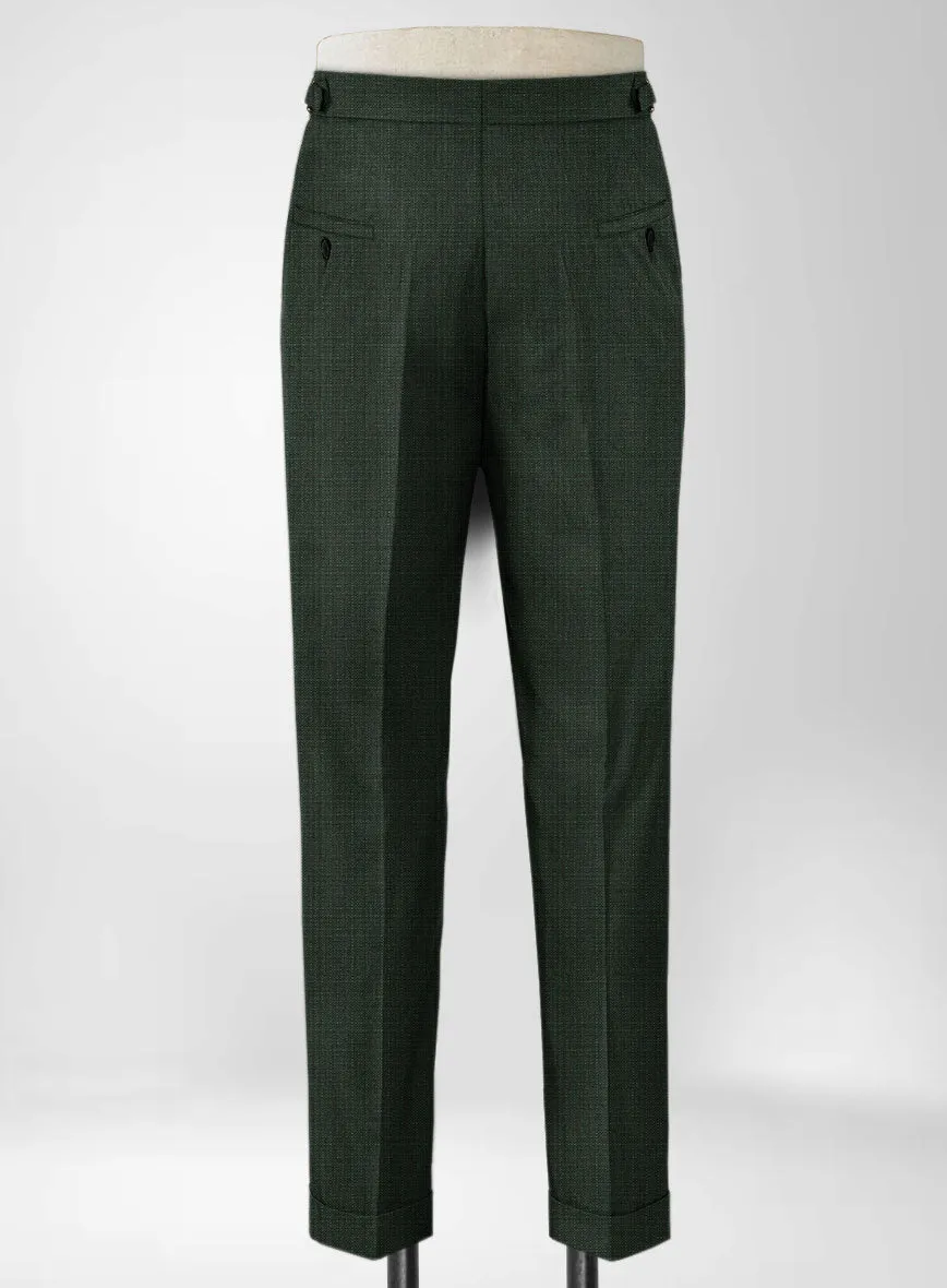 Napolean Bob Weave Green Wool Highland Trousers