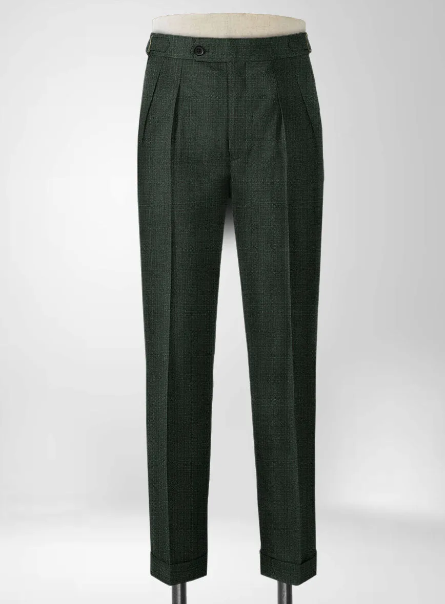 Napolean Bob Weave Green Wool Highland Trousers