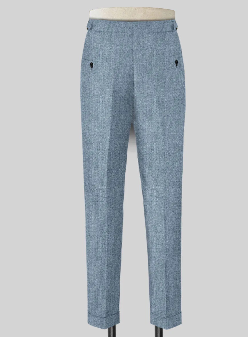 Napolean Stretch Light Blue Highland Wool Trousers