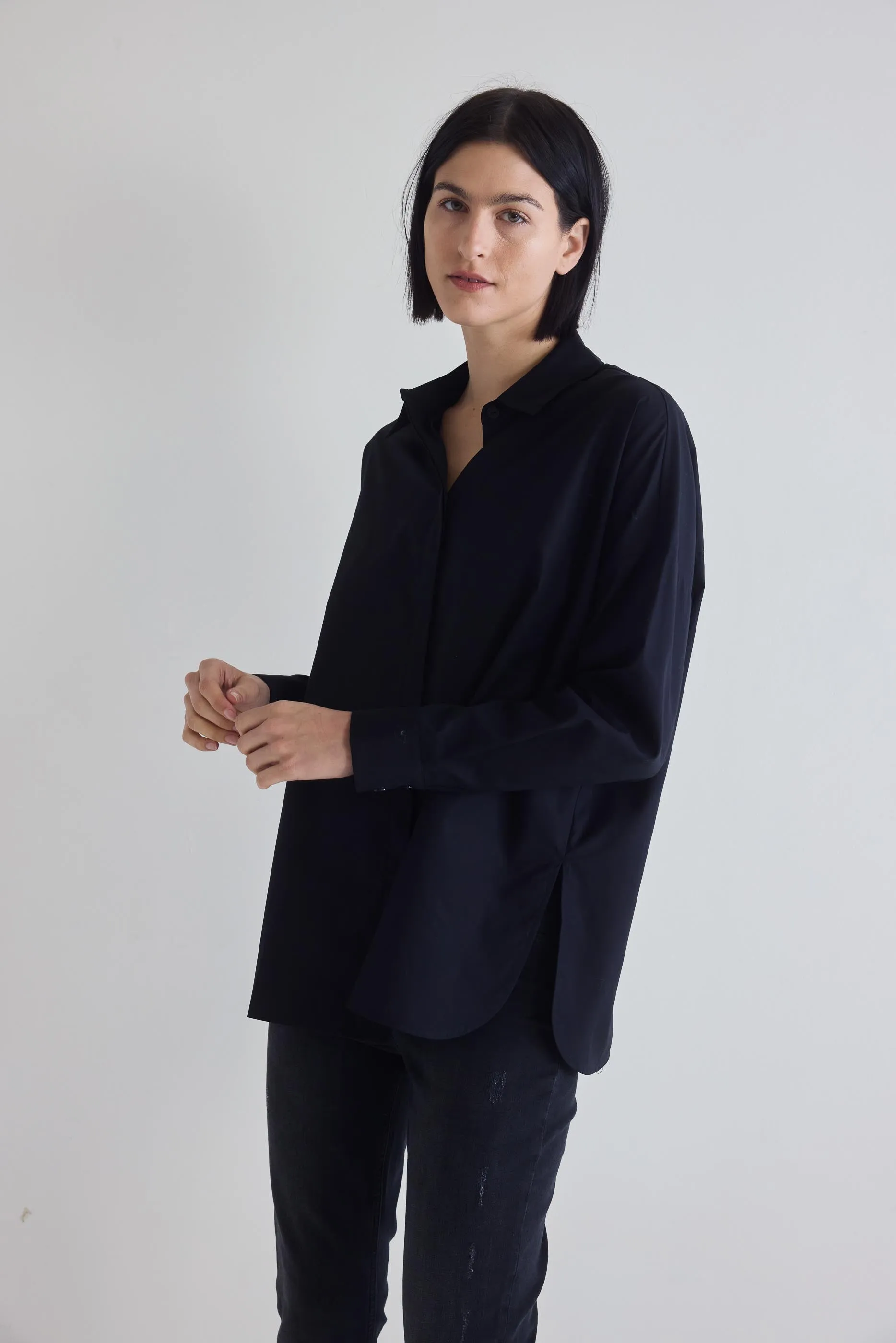 Non-Iron Refine Oversized Tunic