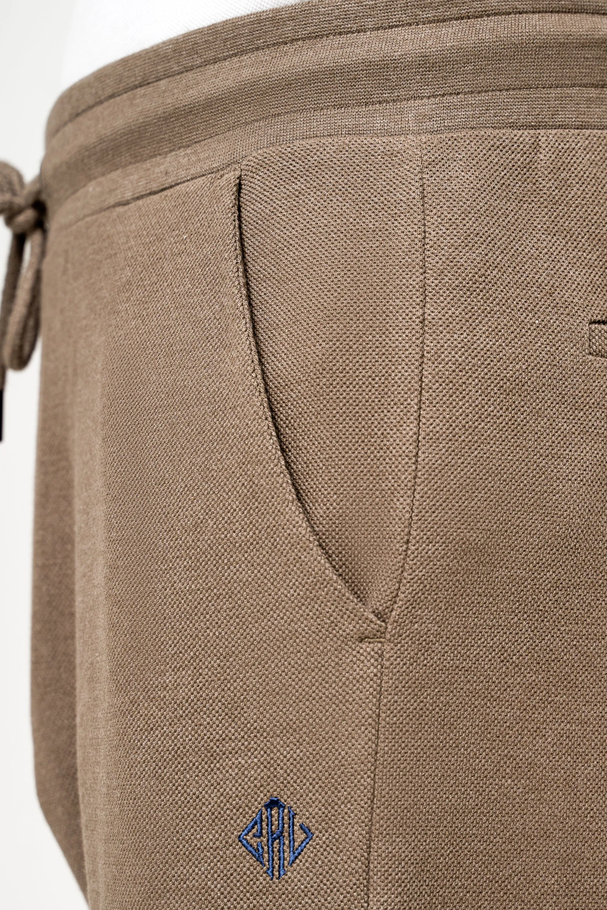 PIQUE JOGGER WAIST TROUSER KHAKI