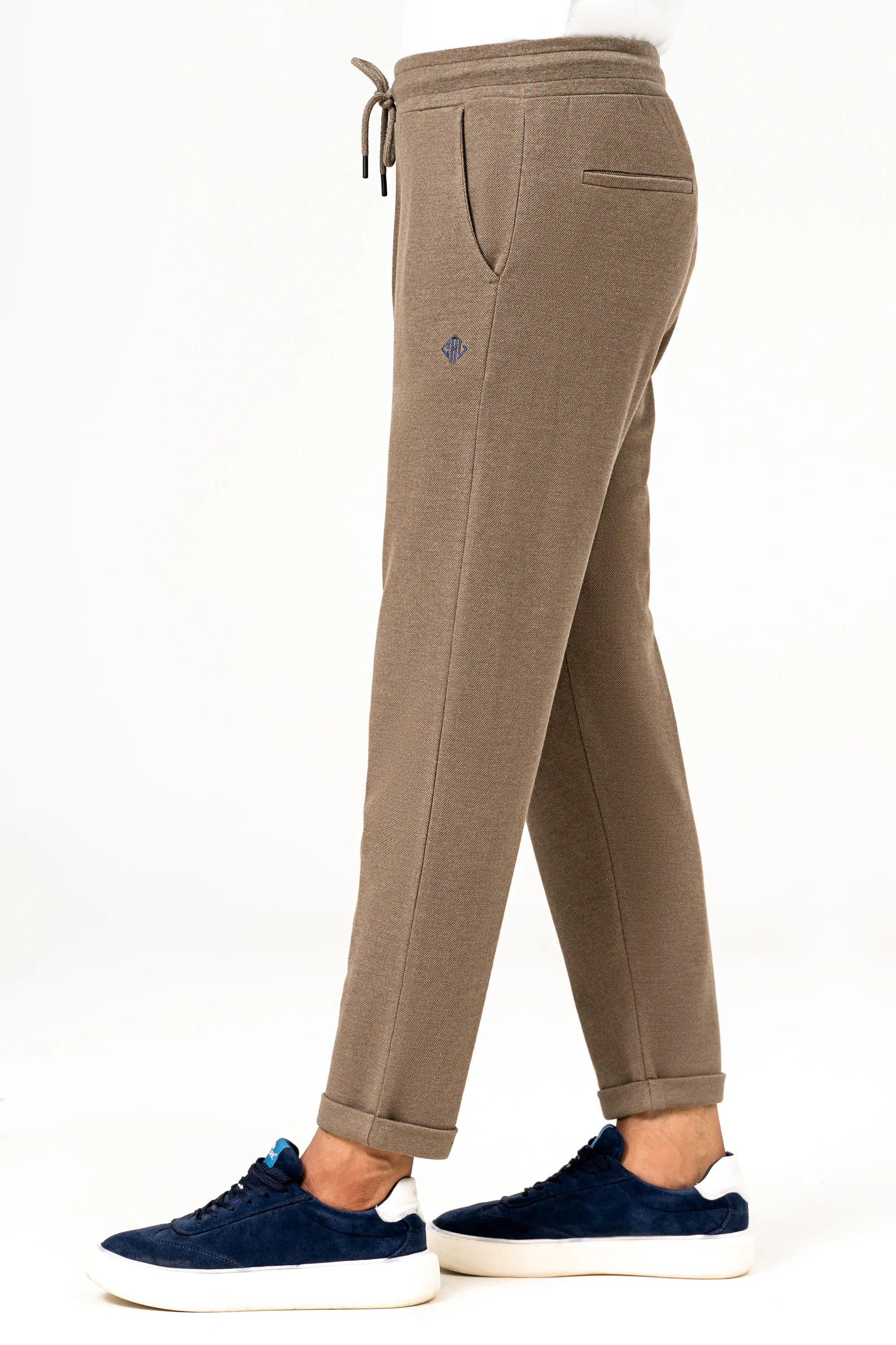 PIQUE JOGGER WAIST TROUSER KHAKI