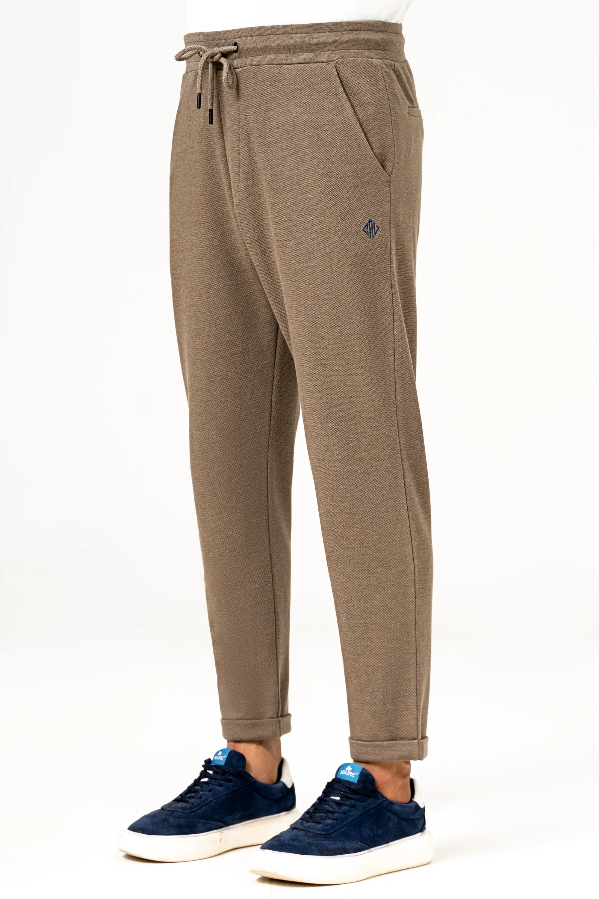 PIQUE JOGGER WAIST TROUSER KHAKI