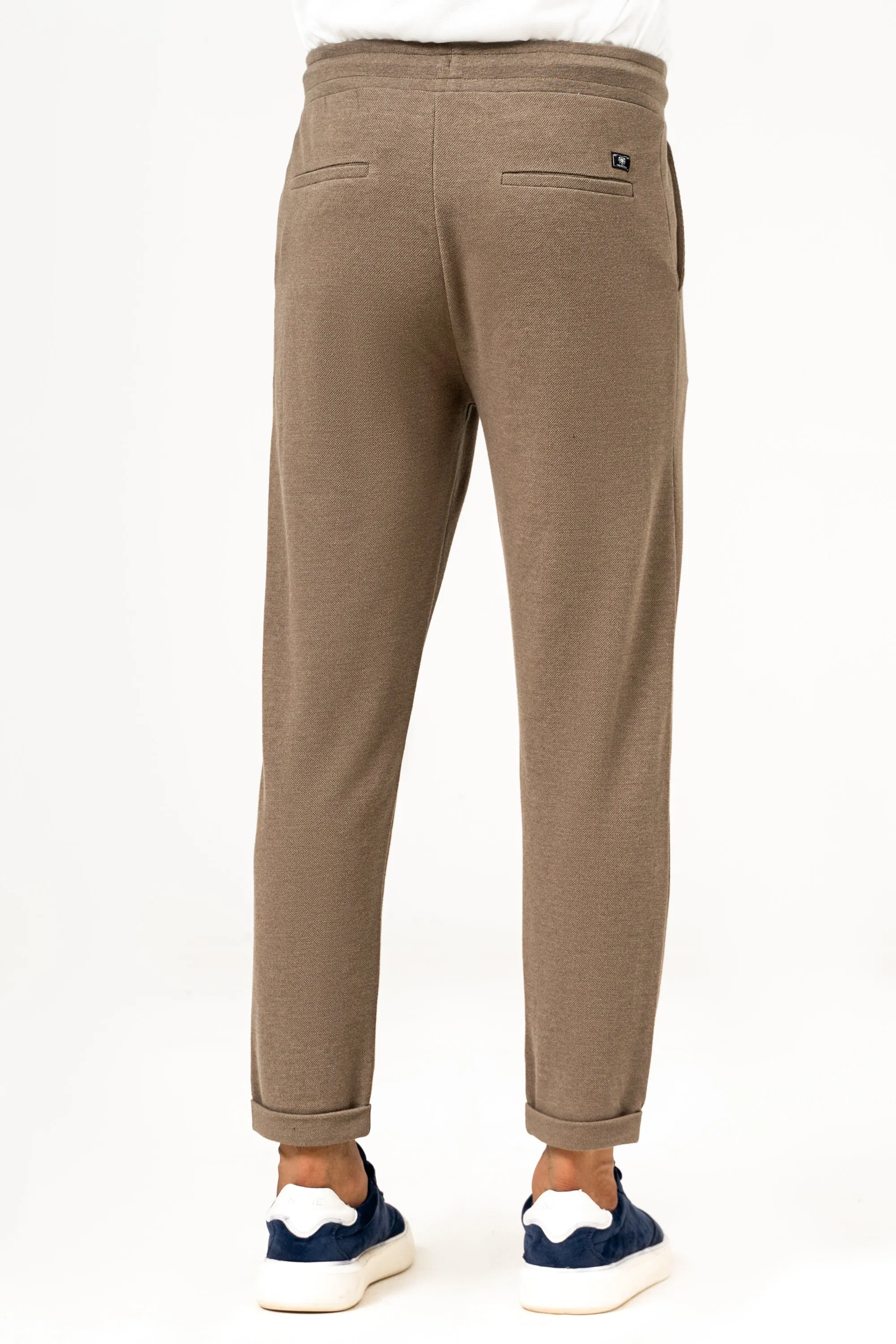 PIQUE JOGGER WAIST TROUSER KHAKI