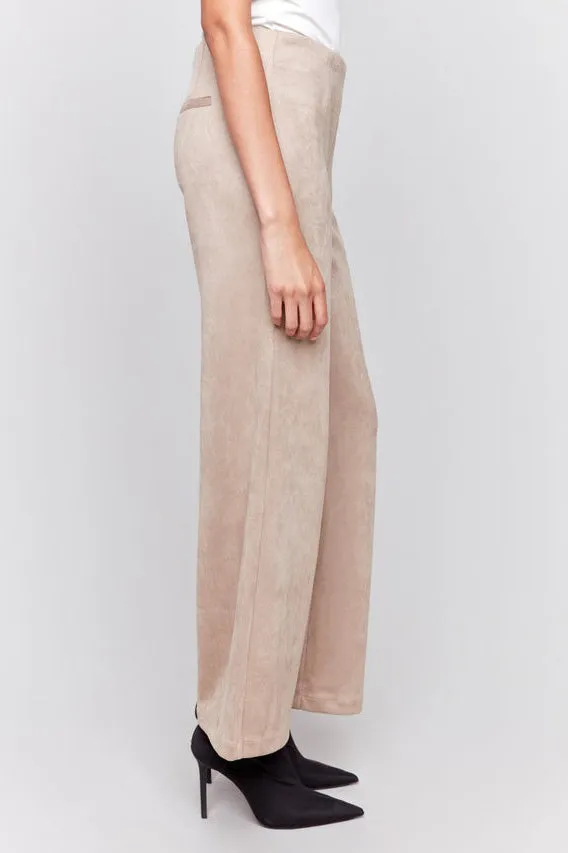 Pull-On Faux Suede Flare Pant