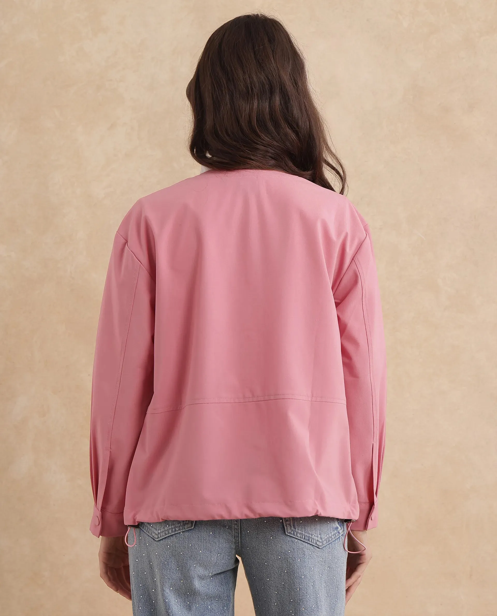 Rareism Women Indow Dusky Pink Plain Jacket