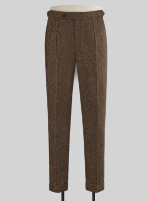 Rust Herringbone Tweed Highland Trousers