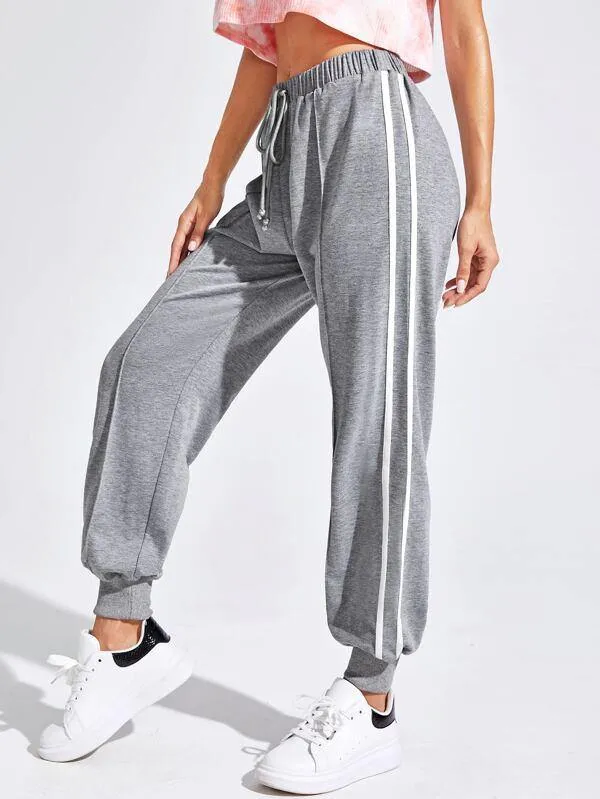 Seam Front Striped Side Sweatpants