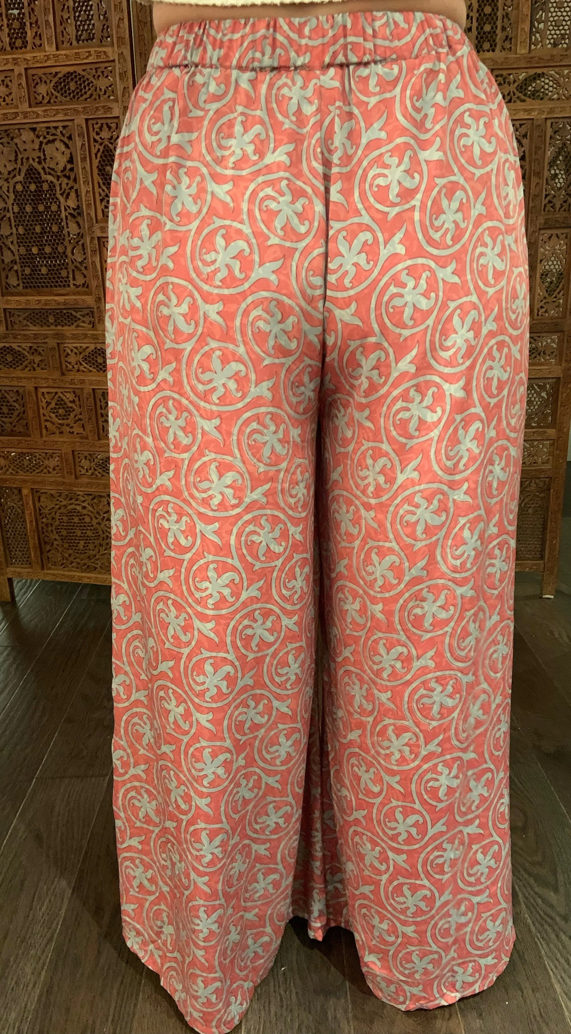 Silk Wide Leg Pant - Georgia Peach