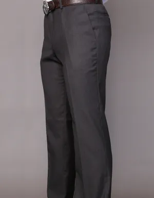 SLIM FIT FLAT FRONT DRESS PANTS, SUPER 150'S ITALIAN FABRIC | PA-200B-H.Charcoal